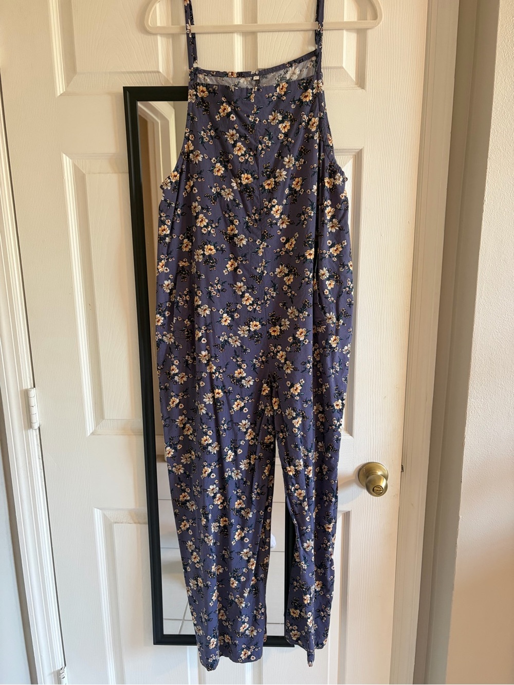 Floral Purple Women’s Jumpsuit - Sleeveless Spaghetti Strap